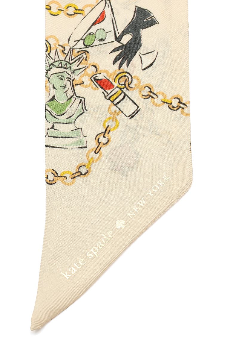 Kate Spade New York dream charms silk scarf, Alternate, color, Ivory Multi