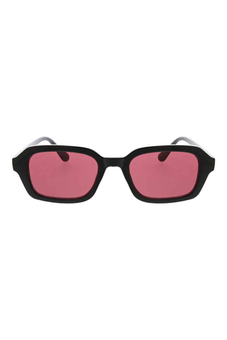 50mm Square Sunglasses, Main, color, SHINY BLACK