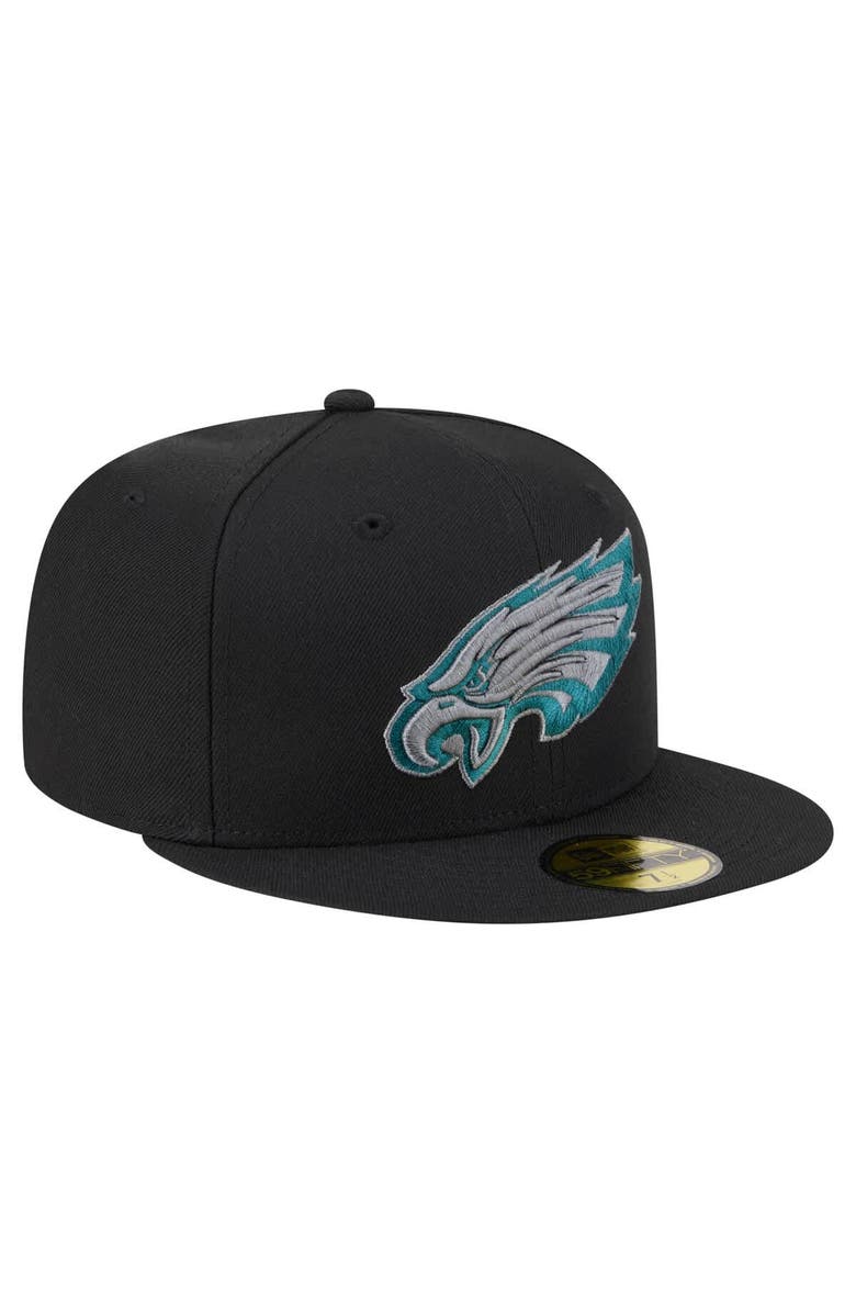 New Era Men's New Era  Black Philadelphia Eagles Color Pop 59FIFTY Fitted Hat, Alternate, color, Black