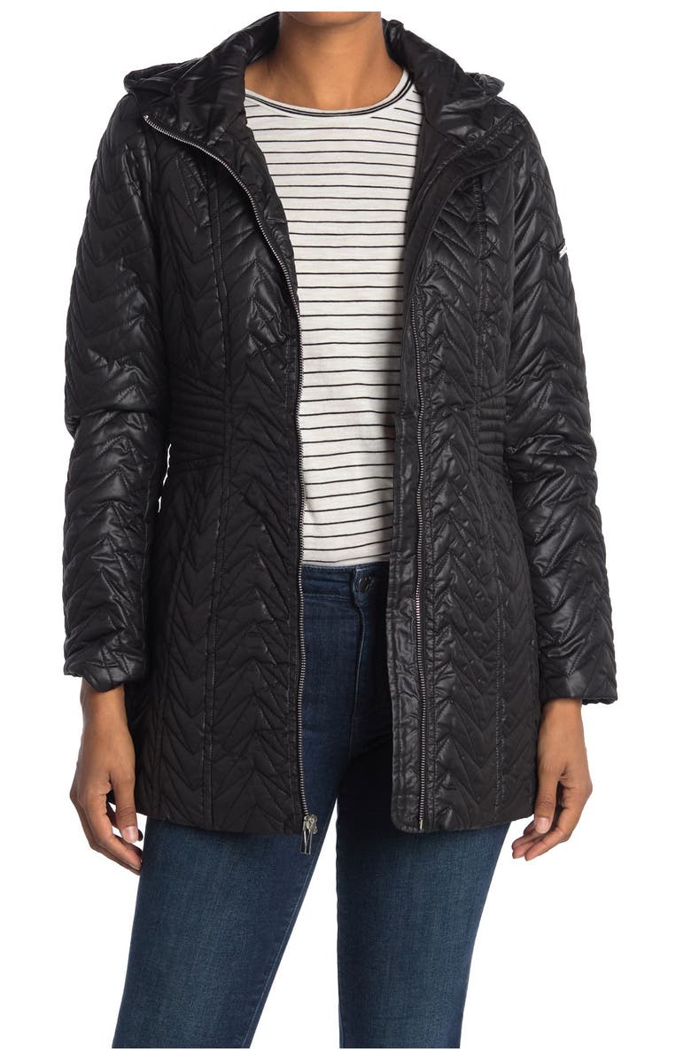 Via Spiga Zigzag Hooded Puffer Jacket, Main, color,