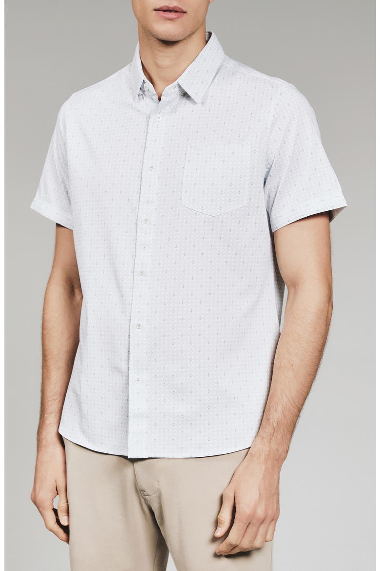 Bishop Short Sleeve Button-Down Shirt, Main, color, WHITE