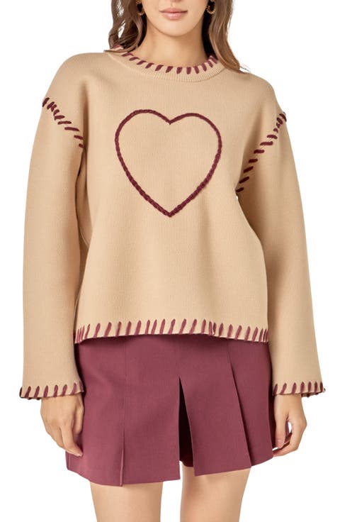 Heart Whipstitch Sweater