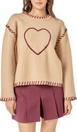 English Factory Heart Whipstitch Sweater