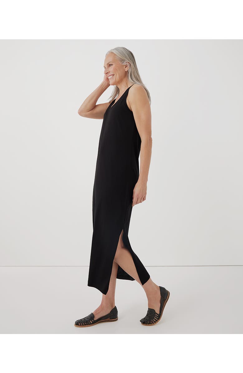 Pact Organic Softspun Tank Midi Dress, Alternate, color, Black