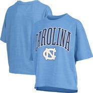 PRESSBOX Women's Pressbox Carolina Blue North Carolina Tar Heels Nelson Arch Over Logo Waist Length Oversized Slub T-Shirt