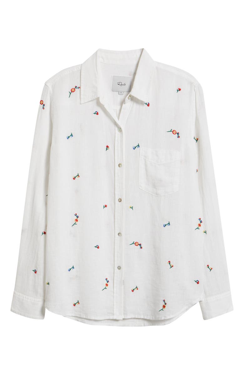 Rails Charli Embroidered Linen Blend Button-Up Shirt, Alternate, color, Wild Flower Embroidery
