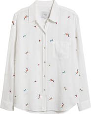 Rails Charli Embroidered Linen Blend Button-Up Shirt