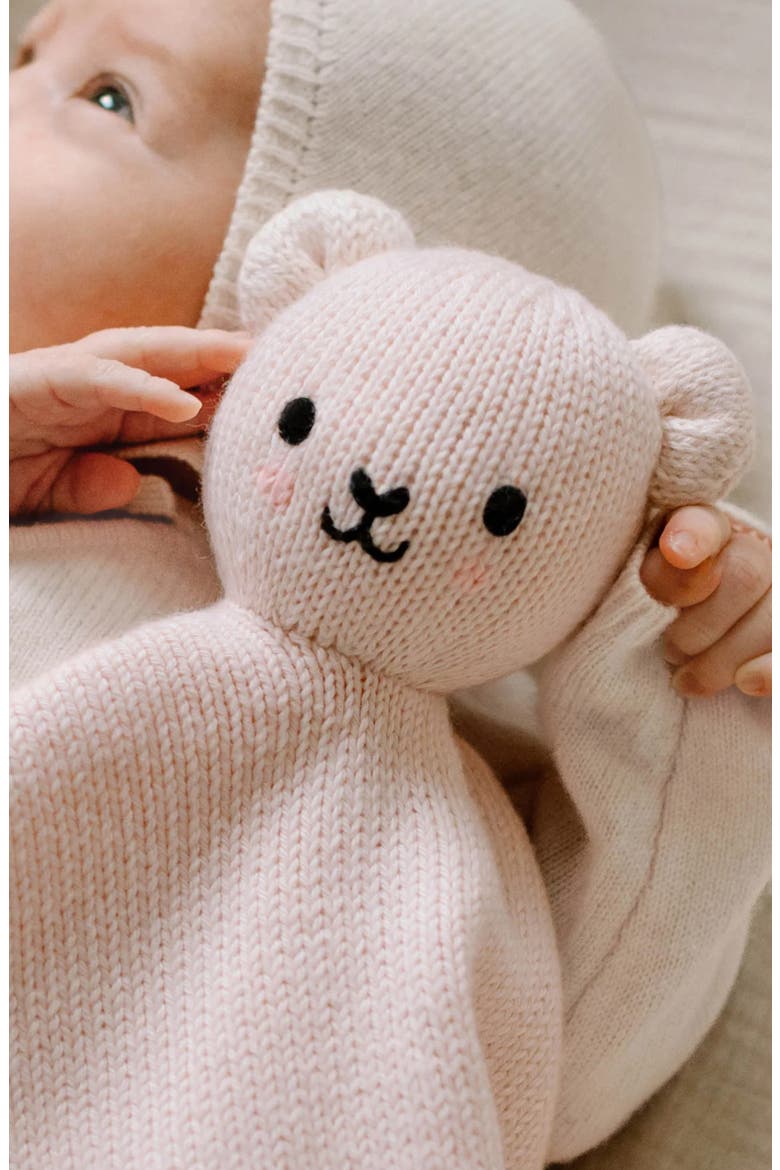 Baby Bear Lovey & Soother Blanket, Alternate, color, BLUSH