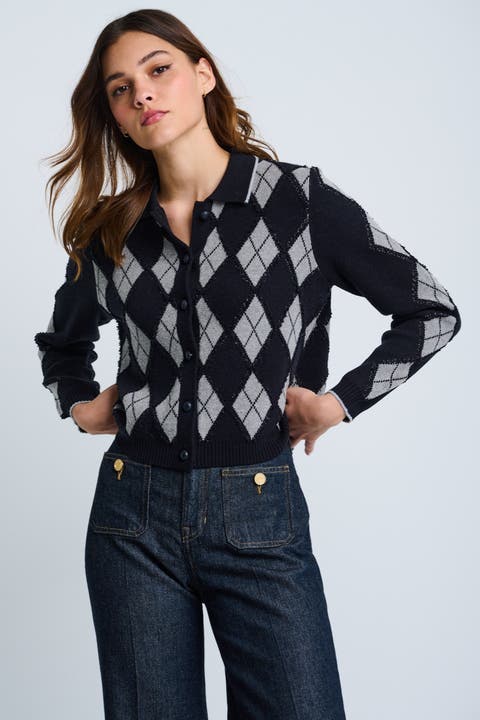 Diamond Dip Argyle Cardigan