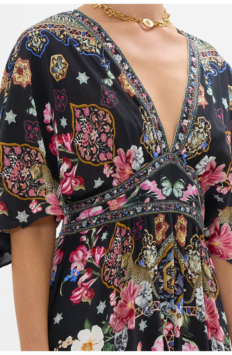 Camilla Waisted Dress With Hem Ruffle Midnight In Monserrate, Alternate, color, 