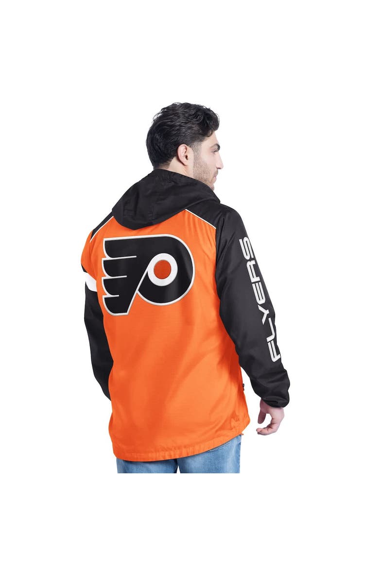 Men's G-III Sports by Carl Banks Orange/Black Philadelphia Flyers Lateral Half-Zip Hoodie Jacket, Alternate, color, Orange