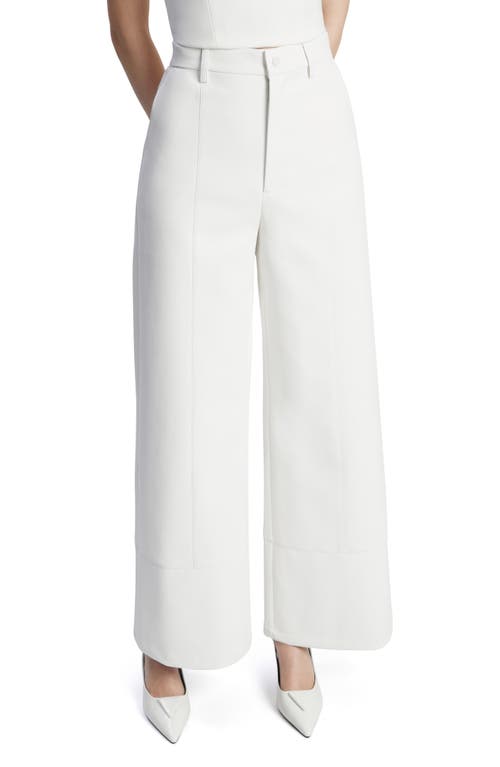 Bardot Marlowe Faux Leather Wide Leg Pants In Orchid White