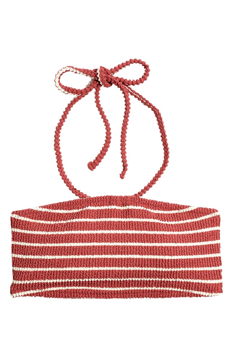 Madewell Second Wave Textured Bandeau Bikini Top, Alternate, color,