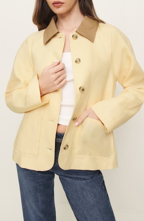 Reformation Lila Linen Jacket In Parmesan