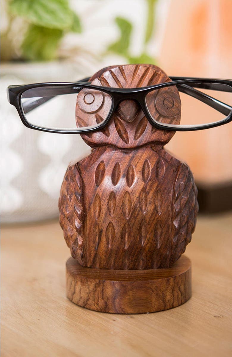 Matr Boomie Owl Eyeglass Holder Stand, Alternate, color, Brown