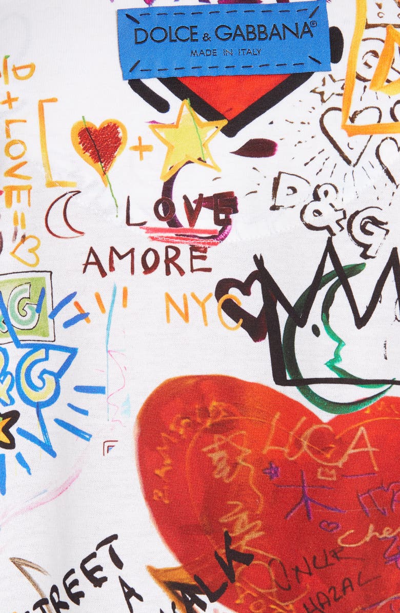 Dolce&Gabbana Graffiti Cartoon Graphic Tee, Alternate, color,