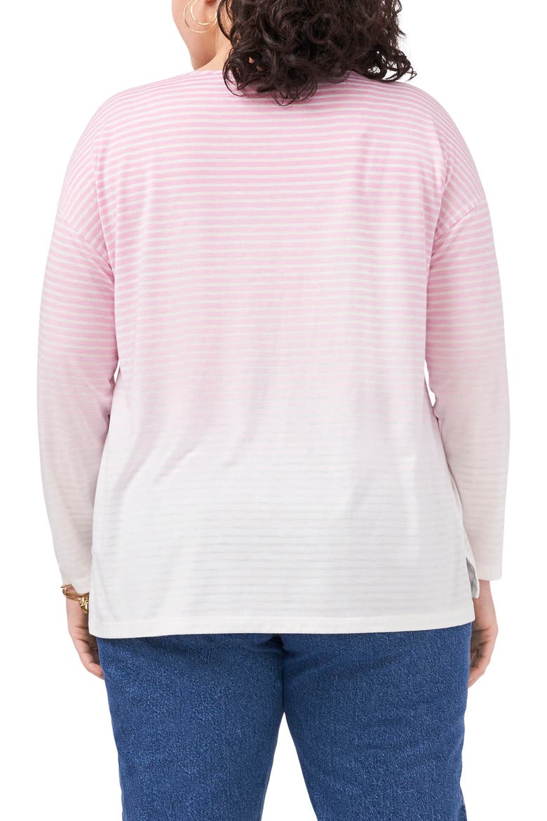 Boat Neck Stripe Ombré Top, Alternate, color, ICE PINK