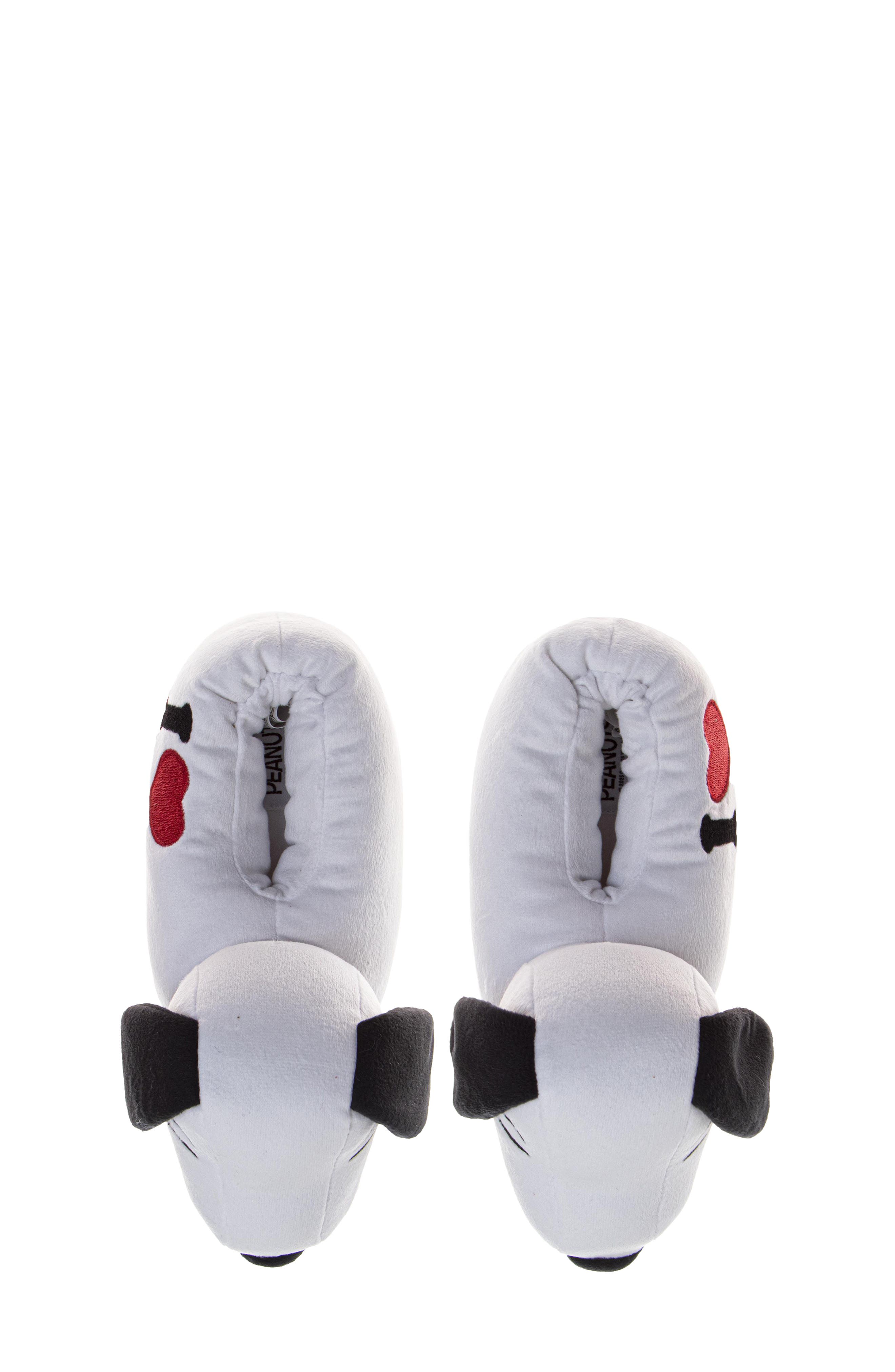 Kids' 3D Plush Snoopy Slipper, Alternate, color, WHITE
