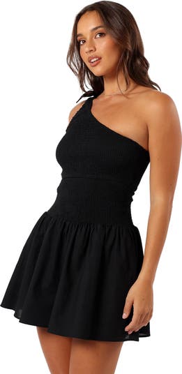 Allison One-Shoulder Cotton Minidress