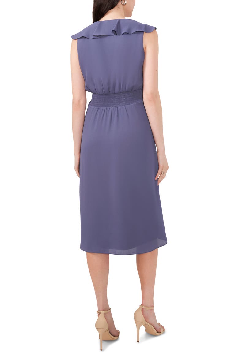 Ruffle Smocked Waist Midi Dress, Alternate, color, TWILIGHT INDIGO