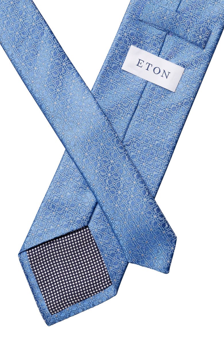 Eton Pink Floral Jacquard Silk Tie, Alternate, color, Blue