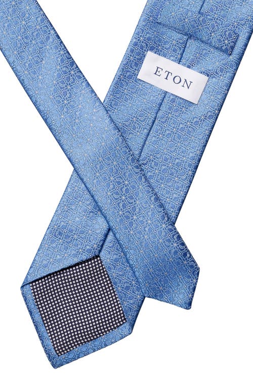 Eton Light Blue Floral Jacquard Silk Tie In Blue