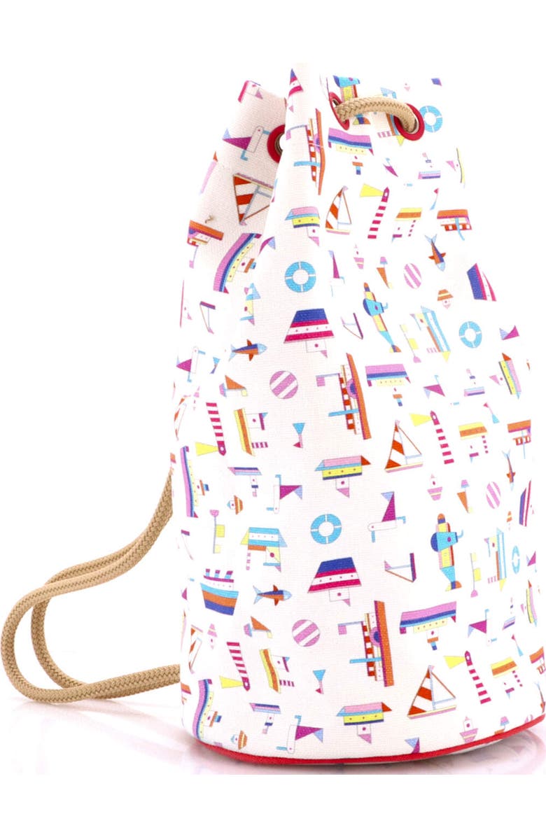 Pre-Owned Hermes Petit Chalutier Duffle Bag Printed Canvas, Alternate, color,