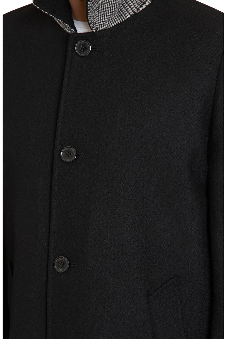 Single Breasted Wool Blend Coat, Alternate, color, BLACK TWILL