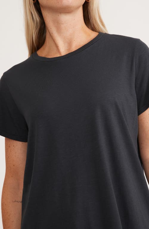 Marine Layer Saddle Hem Crewneck T-shirt In Faded Black