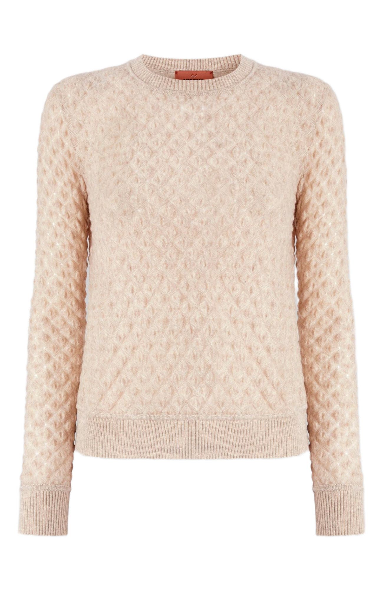 Crew-neck Cashmere Pullover With Lace Motif - image 2