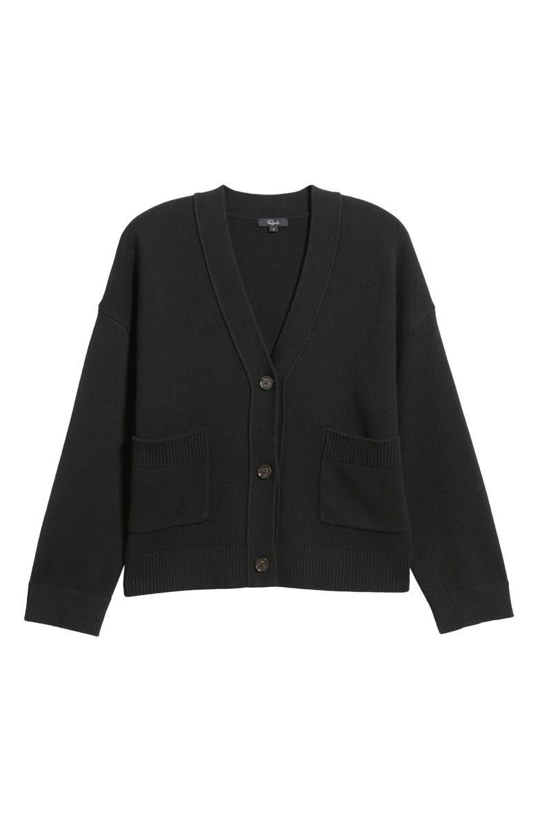 Rails Lindi Cotton, Wool & Cashmere Cardigan, Alternate, color, Black