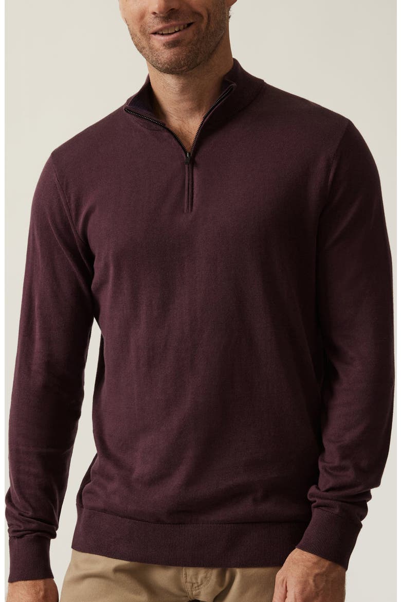 Quarter Zip Sweater, Main, color, BURGUNDY