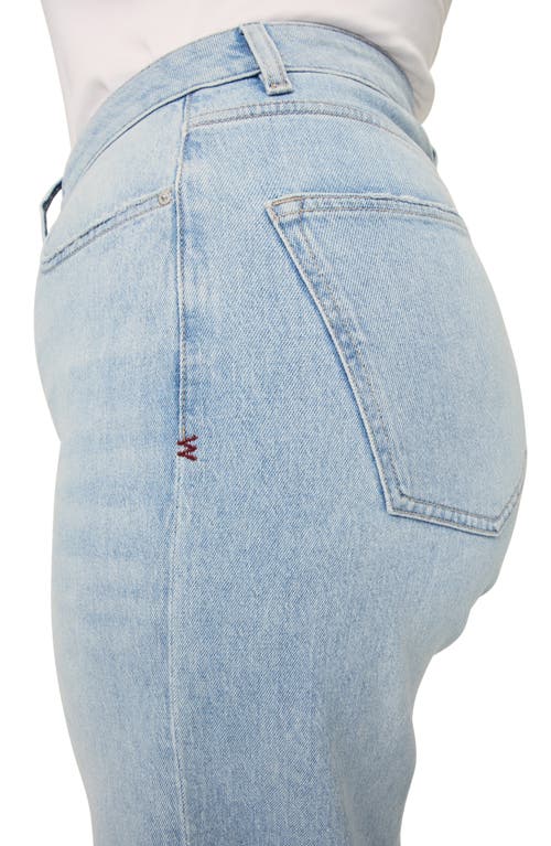 Warp & Weft Warp+weft Icn Release Hem High Waist Ankle Wide Leg Jeans In Ice Age