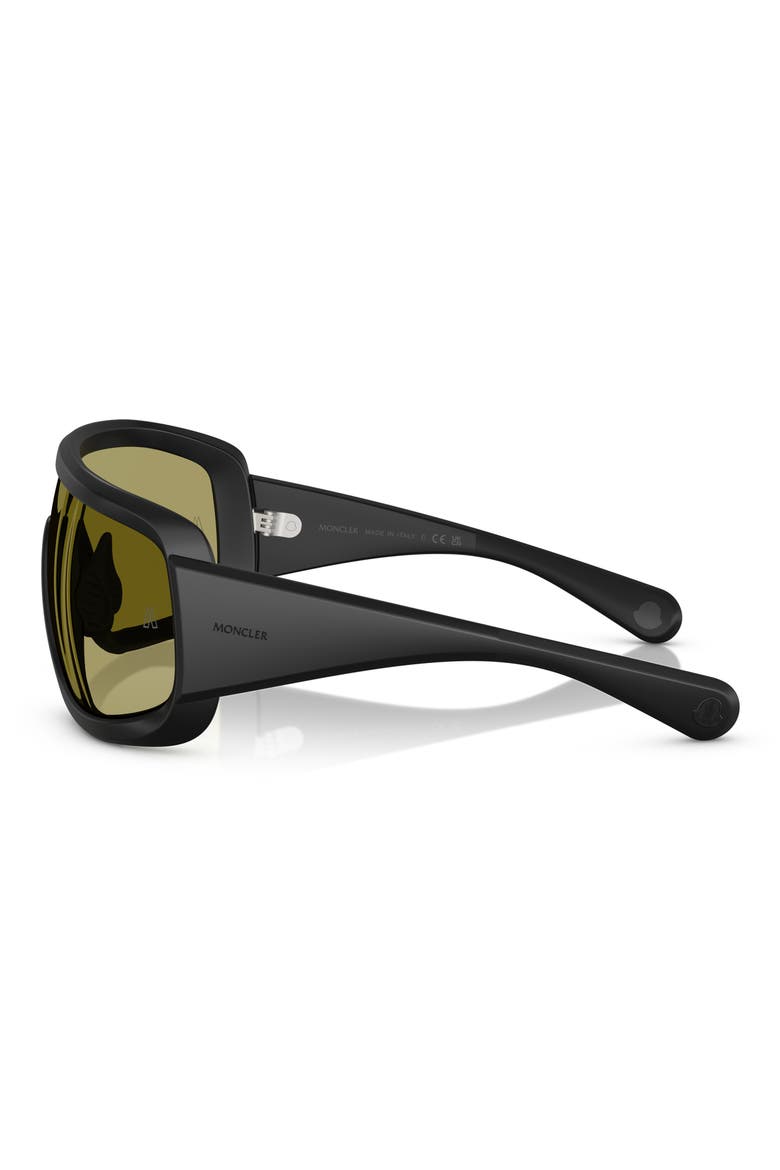 142mm Rectangular Shield Sunglasses, Alternate, color, MATTE BLACK
