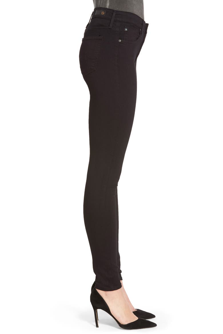 Farrah Mid Rise Skinny Jeans (Nordstrom Exclusive), Alternate, color, SUPER BLACK