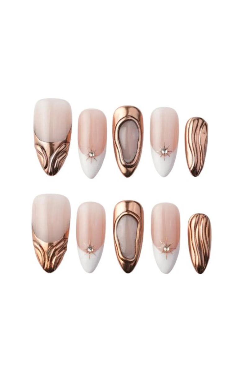 The Only Nails Espresso - Nail Set, Main, color, Brown, Gold