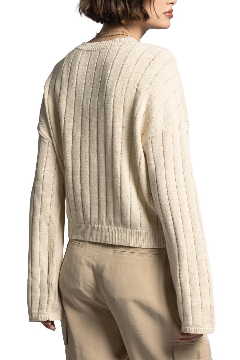 Francesca Linen & Cotton Sweater, Alternate, color, BONE