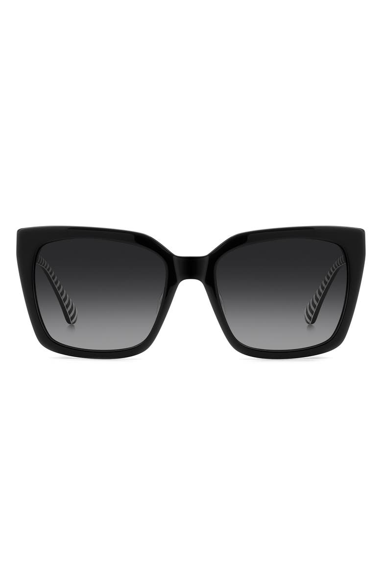 Kate Spade New York lilah 55mm gradient square sunglasses, Main, color, Black/ Dark Grey Sf