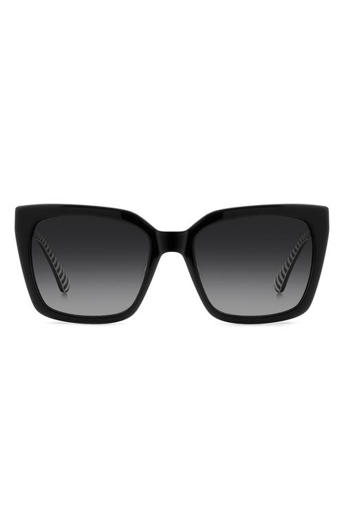 Kate Spade New York Lilah 55mm Gradient Square Sunglasses In Black/dark Grey Sf