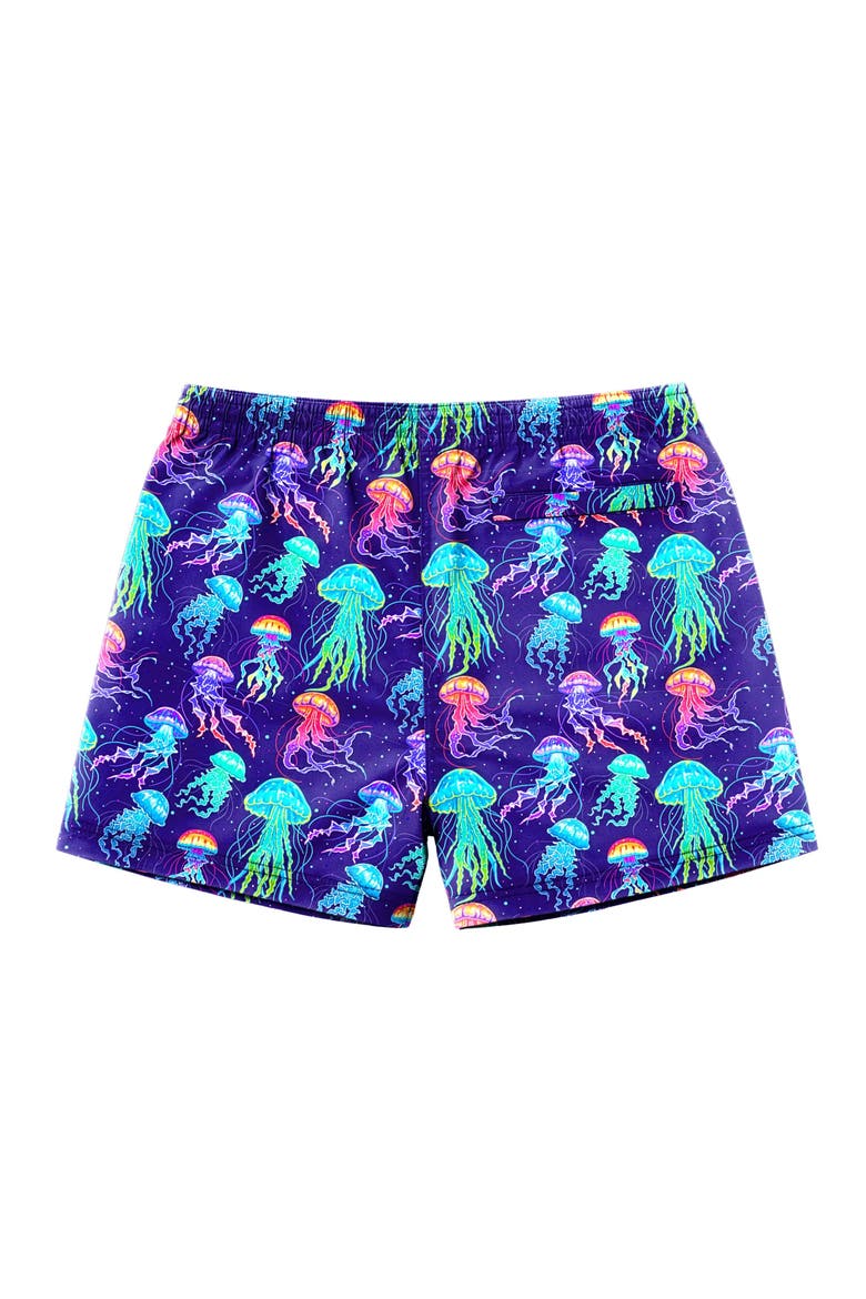 Boys Neon Jellyfish Print Board Shorts, Alternate, color, Multicolor