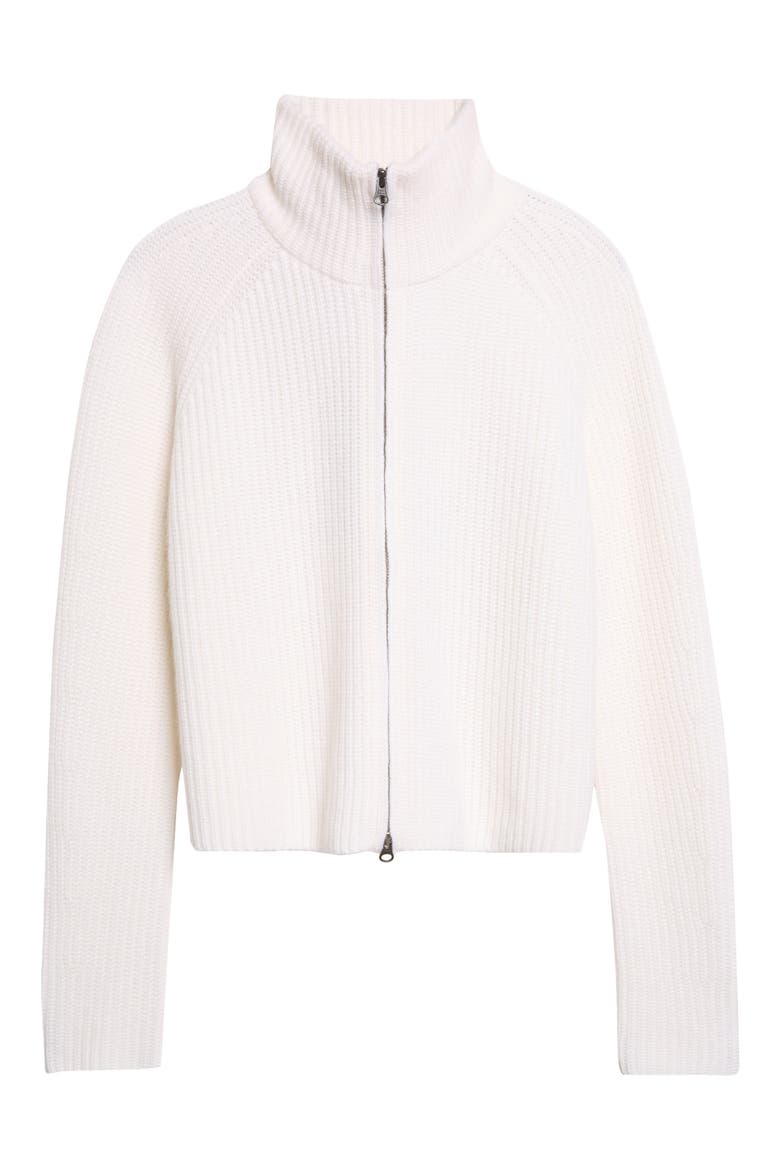 Sadie Cashmere Shaker Stitch Zip Cardigan, Alternate, color, CREAM