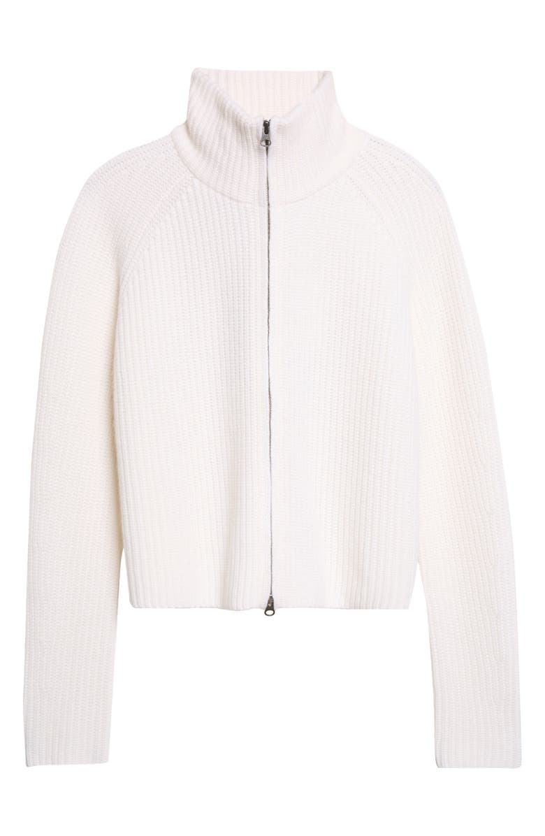 Lisa Yang Sadie Cashmere Shaker Stitch Zip Cardigan, Main, color, Cream