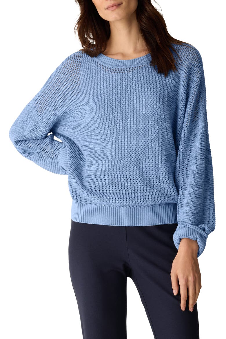Organic Cotton & Tencel™ Lyocell Crewneck Sweater, Main, color, SKYLIGHT