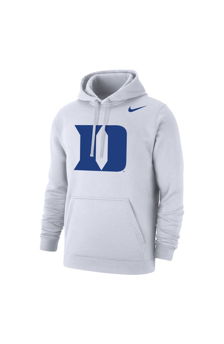 Nike Men's Nike White Duke Blue Devils Logo Club Pullover Hoodie, Alternate, color, 