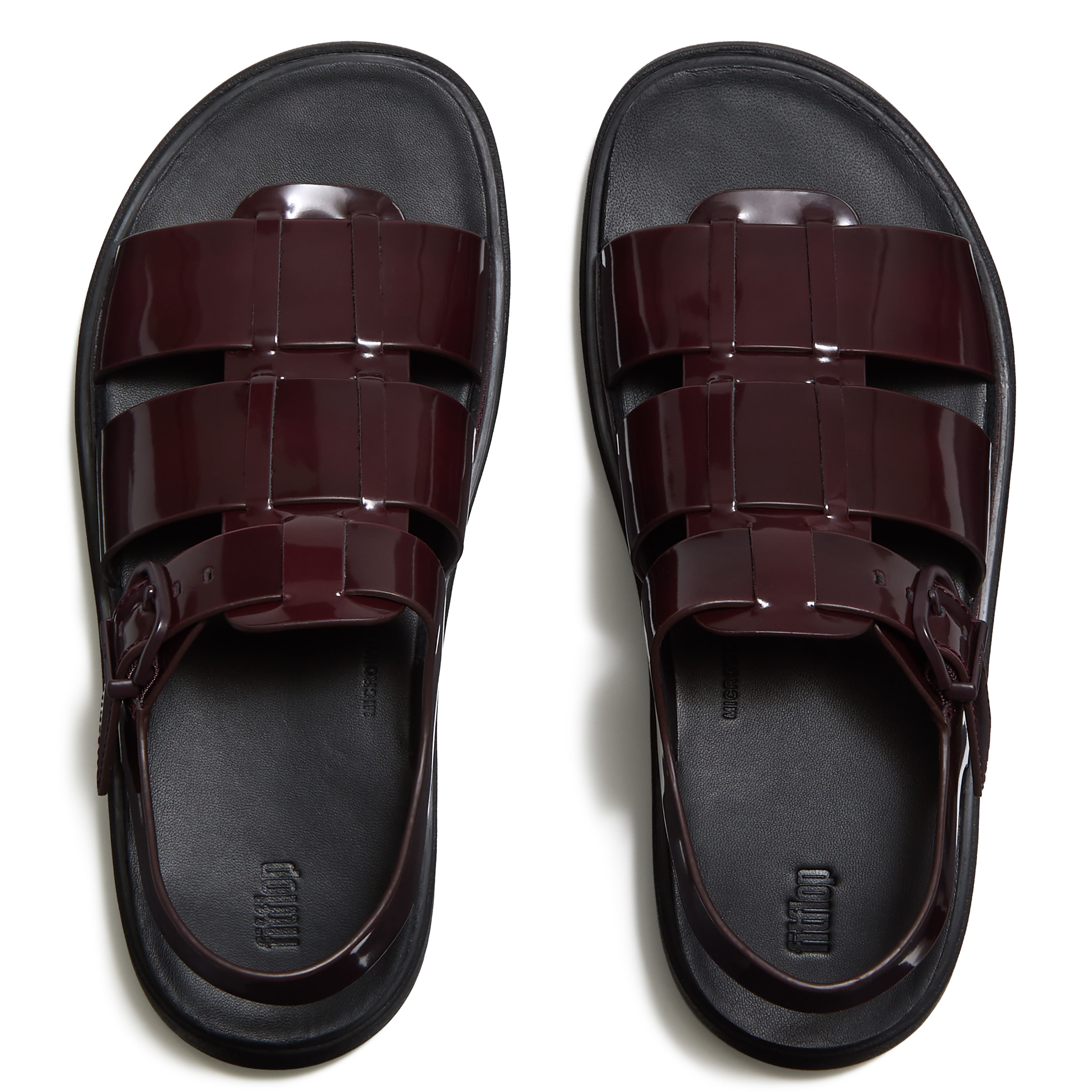 Gen-FF Brushed Leather Fisherman Sandals, Alternate, color, Dark Merlot