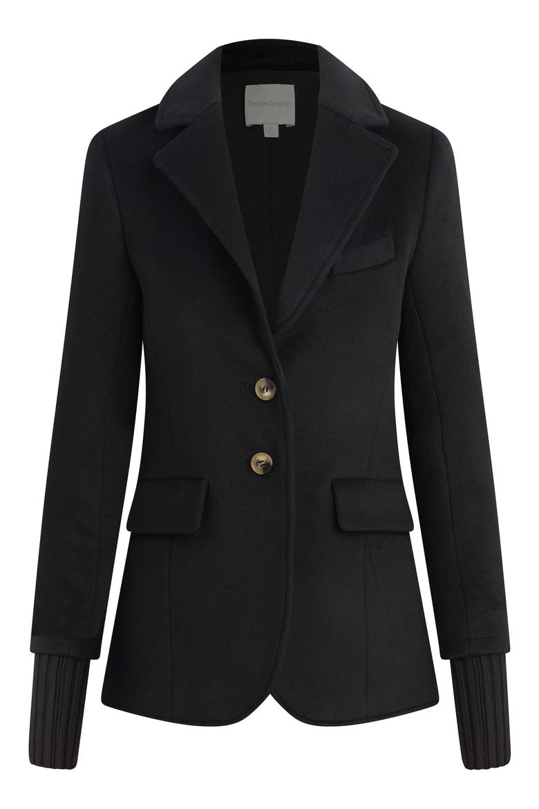 The City Layered Wool Blend Blazer, Alternate, color, BLACK