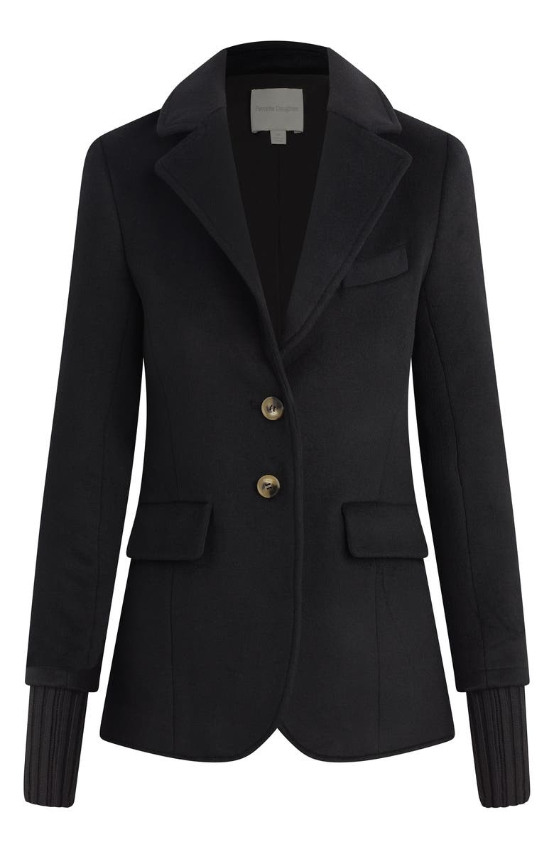 Favorite Daughter The City Layered Wool Blend Blazer, Alternate, color, Black