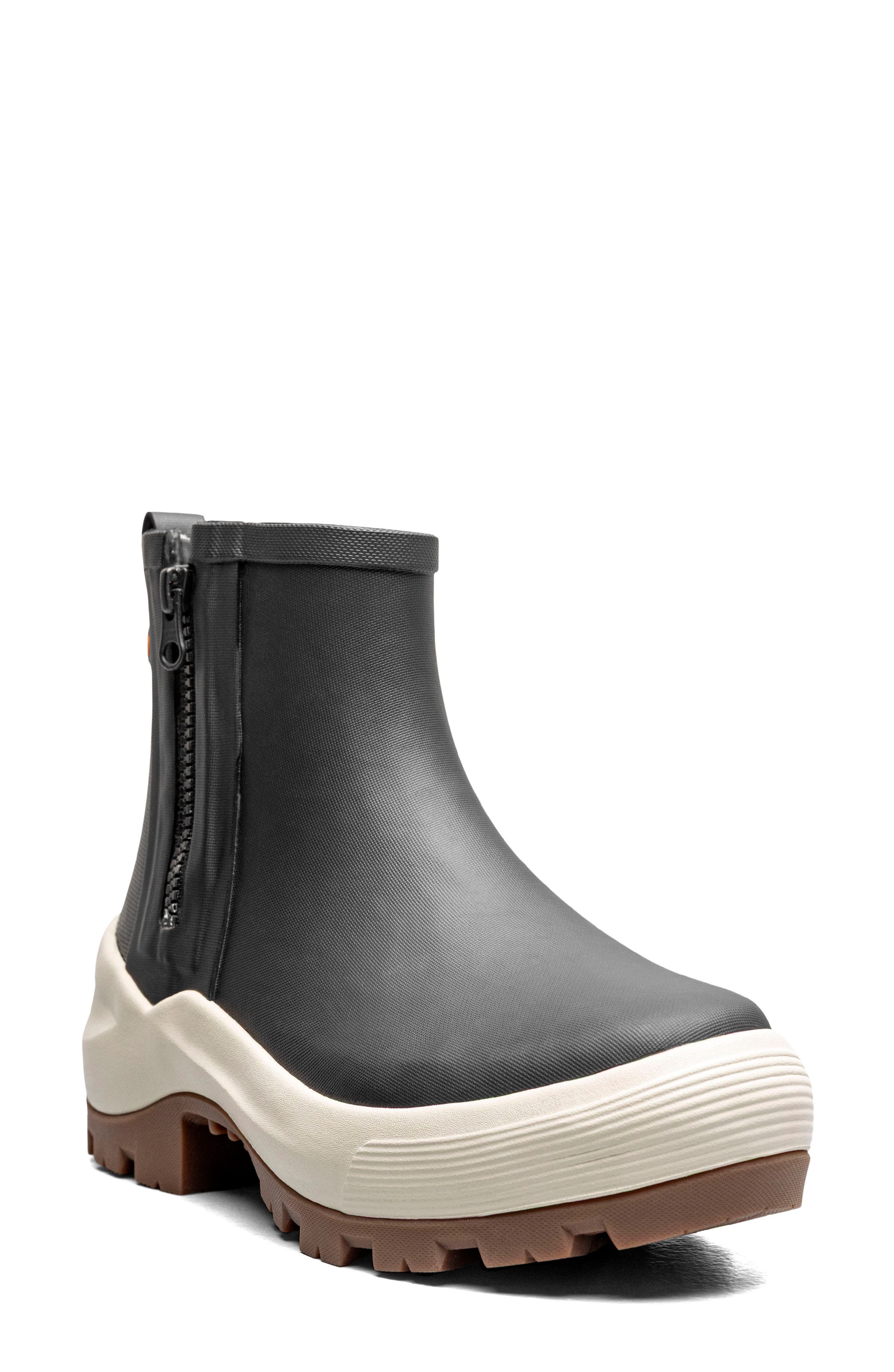 Piper Zip Rain Bootie, Main, color, BLACK MULTI