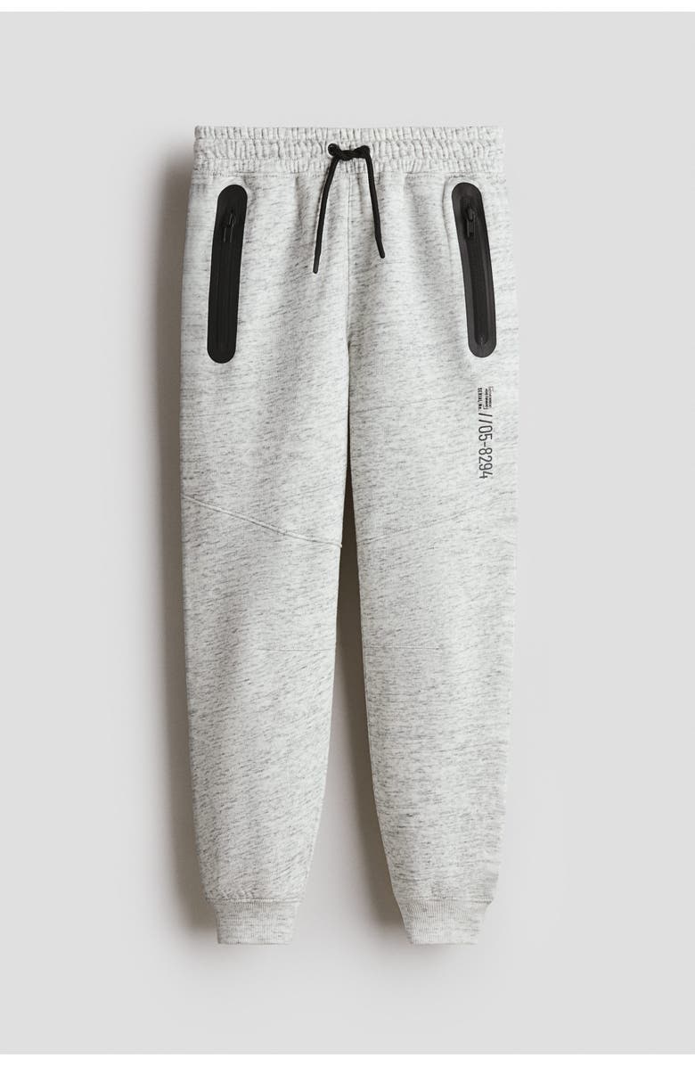 H&M Sweatpant joggers, Main, color, Light Gray Melange