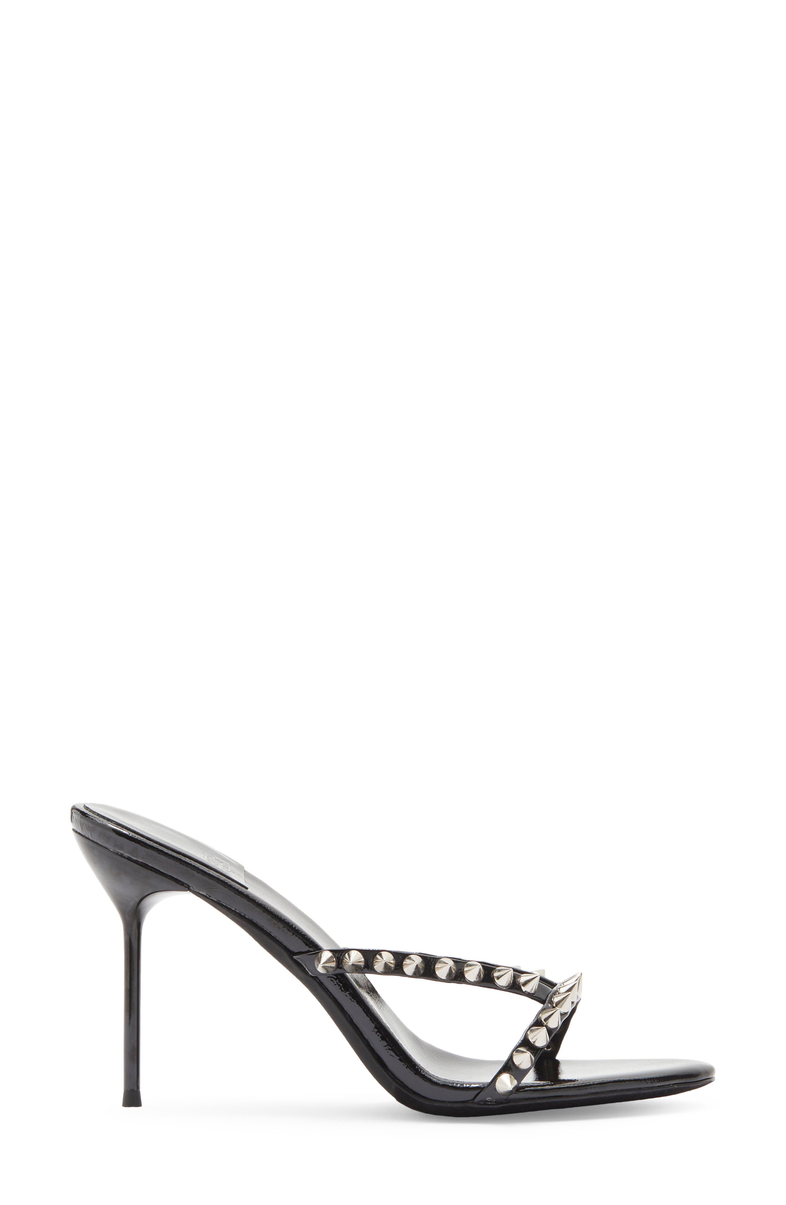 Gabbriette Sandal, Alternate, color, BLACK PATENT SILVER
